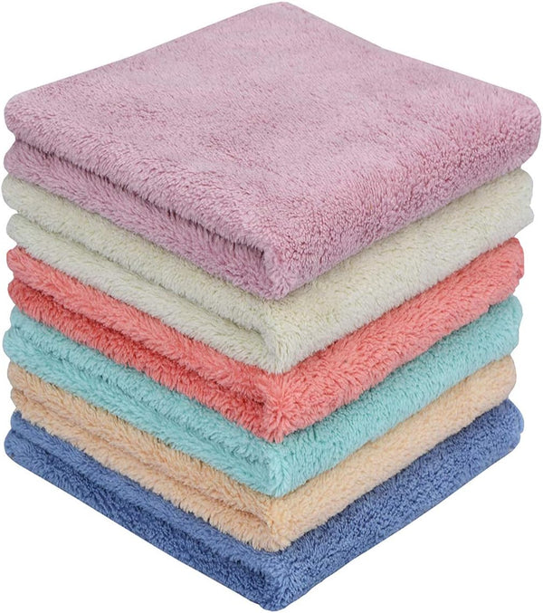 Microfiber Rags Bulk, Multi-Functional Reusable Kitchen Wipes, Absorbent Dish Cloths in 6 Colors