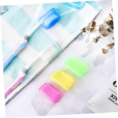 FOMIYES 10pcs Toothbrush Holder, Portable Toothbrush Cap and Cover Case for Travel