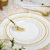 90PCS Gold Plastic Silverware Set - Heavy Duty Cutlery with 30 Spoons, 30 Forks, 30 Knives, White Handle for Parties