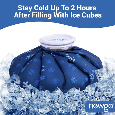 NEWGO Ice Pack, Small Reusable Ice Bag for Injury, Fillable Hot Water Bag for Pain Relief, Swelling, Bruises, Sprains