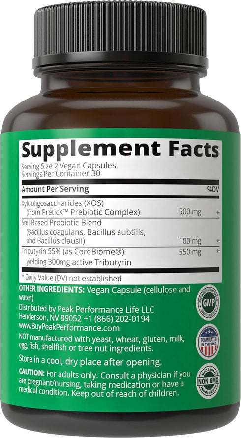 Synbiotic 3-in-1 Supplement - Prebiotic, Probiotic, Postbiotic with Clinically Tested Ingredients for Gut Health