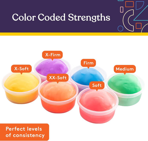 Set 6 3 Special Supplies Therapy Putty for Kids and Adults - Resistive Hand Exercise Stress Relief Therapy Putty Kit