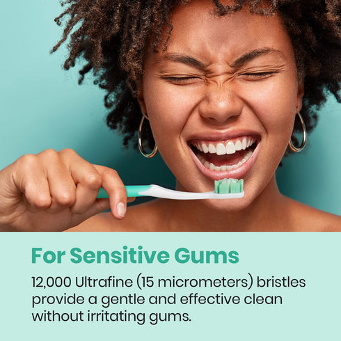 Lindo Ultrafine Toothbrush for Sensitive Gums and Teeth, 12000+ Ultra Fine Bristles, Pack of 4