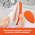 Qaestfy Shower Bathtub Tile Scrubber Cleaning Brush with 51'' Handle, 5 Non-Scratch Scouring Pads.