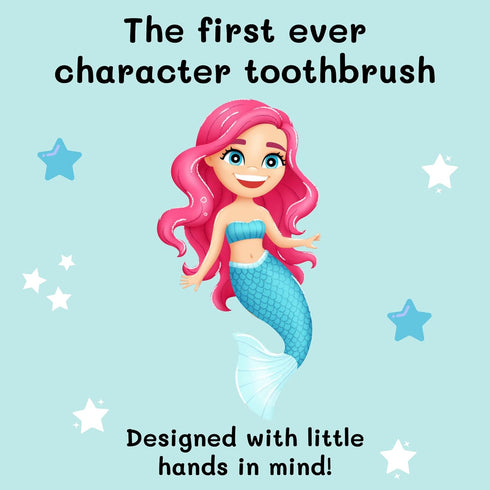 Kids Manual Toothbrush for 2-10 Year Old - Aqua The Mermaid | Soft Bristles, Easy Grip Handle, Bonus Brush Head