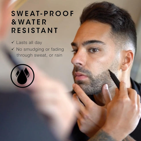 Pacinos Beard Pencil Filler - Waterproof, Long Lasting Coverage & Natural Finish for Beard, Moustache, Eyebrows - Dark