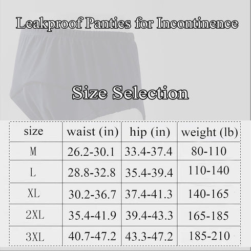 MKKBOB Leakproof Panties for Women Incontinence Diapers,Panties for Incontinence for Home Care Incontinence Diapers