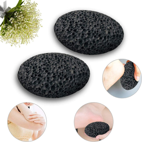 Pumice Stone for Foot Care, Natural Black Lava Exfoliating Rock for Pedicure, Skin Scrubber