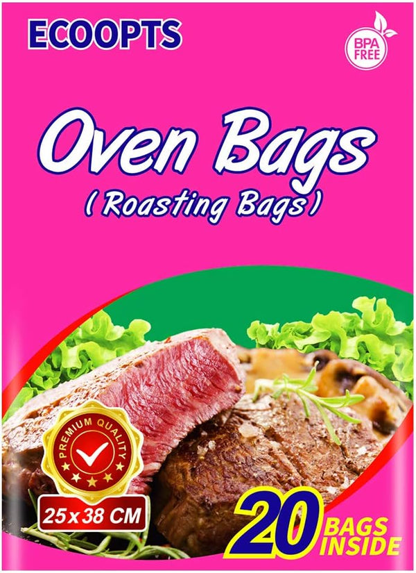 Cooking Oven Bags - Roasting Bags for Chicken, Meat, Ham, Seafood, and Vegetables - 20 Bags (10 x 15 IN)