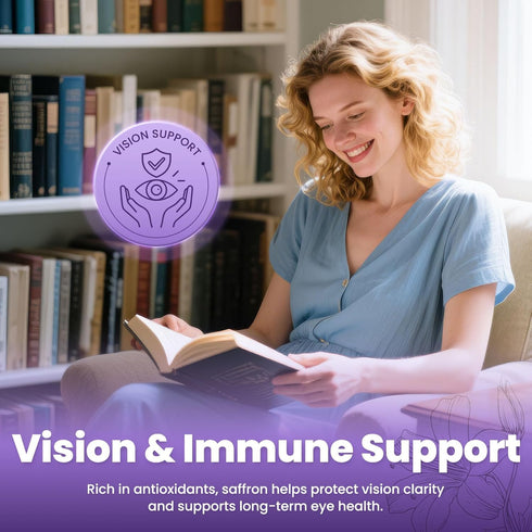 ZuriVitaNex 88.5mg Immune 60 Saffron Supplement Capsules - Pure Saffron Extract for Mood Balance, Uplifted Mood, Vision