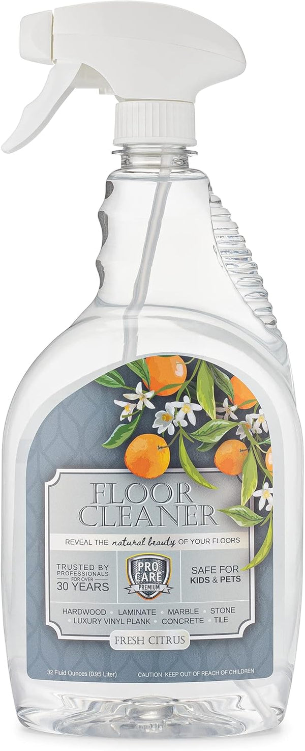 ProCare Citrus Floor Cleaner: 32oz Spray Bottle for Tile, Stone, Laminate, Vinyl & Natural Wood Floors