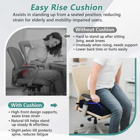 Adult Booster Seat Cushion for Chair, Extra Thick Lift Cushions for Elderly, Office Chair Booster Seat Riser Cushion