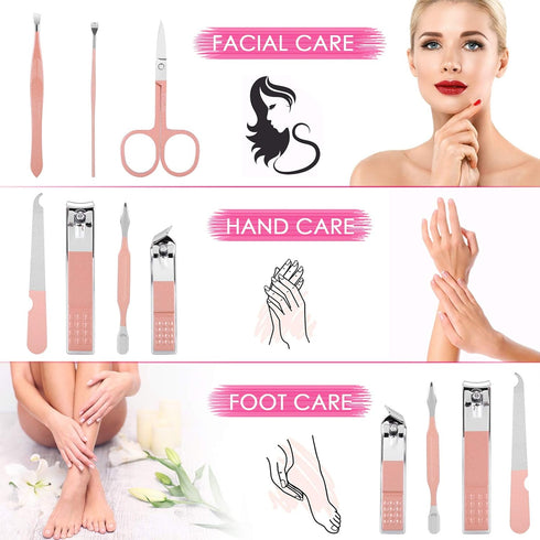 Manicure Set Women Nail Clippers Set, Professional Grooming Kit for Nail Care, Gift for Women, Ultra Sharp Tools