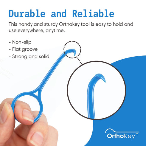 OrthoKey Clear Aligner Removal Tool - Invisible Braces & Retainer Remover Key | Dental-Grade Supplies (2-Pack) Blue