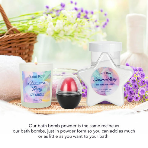 Shiny Gift Basket for Women - Cinnamon Berry Spa Gift Set, 10Pcs Bath and Body Gift Set for Birthday