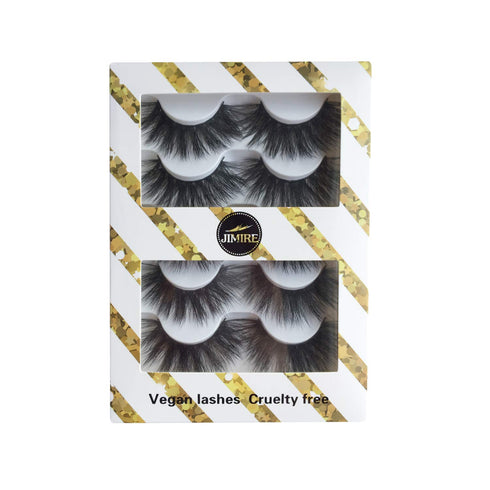 JIMIRE High Volume False Eyelashes - Fluffy 3D Lashes Pack of 5 Pairs