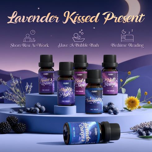 Set SALUBRITO Good Night Fragrance Oils, Premium Essential Oil for Diffuser, Soap, Candle Making scents, Nighty Night