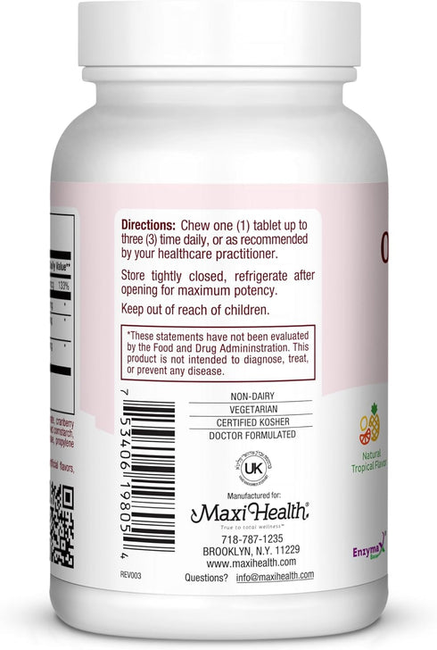 Chewable Acidophilus Probiotic Tablets, Tropical, 50 Count, Kosher