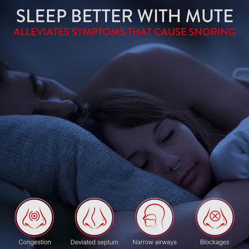 Mute Nasal Dilator Snoring Solution, Large 3 Pack, Comfortable Breathing Aids for Better Sleep