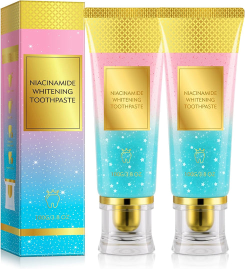 PULLING OIL Niacinamide Whitening Toothpaste 2 Pack, Niacinamide Toothpaste, Freshening Breath & Deep Gentle