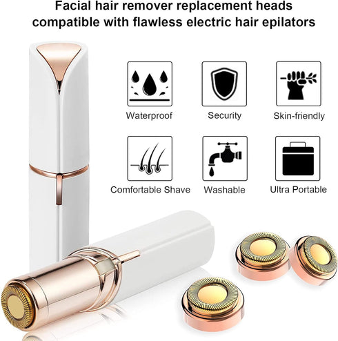 LINMEI Replacement Heads - Compatible for Finishing Touch Flawless GEN 1 Hair Remover (6pcs)