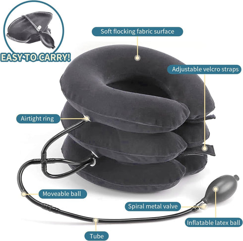 Neck Stretcher, Cervical Traction Device, Neck Traction Device, Adjustable Inflatable Neck Braces for Neck Pain