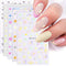 5 Sheets 3D Embossed Flower Nail Art Stickers Decals 5D Self-Adhesive Colorful Daisy Blossom Nail Supplies