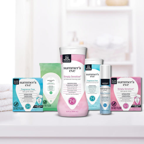 Summer's 32 count Eve Simply Sensitive Daily Gentle Feminine Wipes, Removes Odor, pH Balanced
