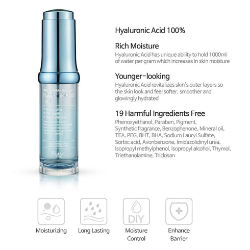 Waterfall Moist Balanced Hyaluronic Acid 100 Moisturizing Ampoule 20ml, Korean Skincare, Paraben Free, Rich Moisture