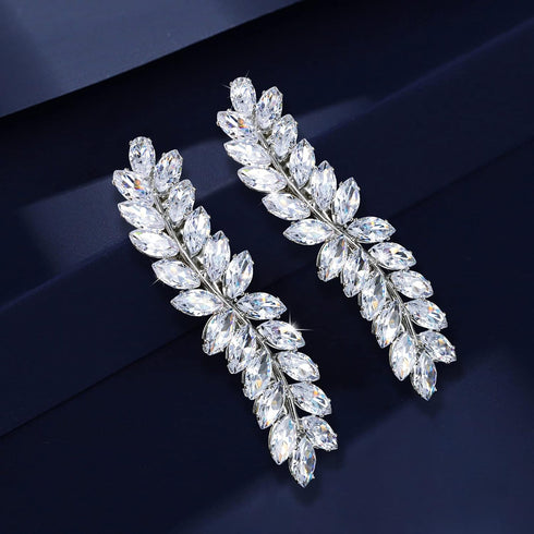 WHAVEL 2PCS Crystal Hair Barrettes for Women, Rhinestone Hair Clips French Barrette Wedding Accessories