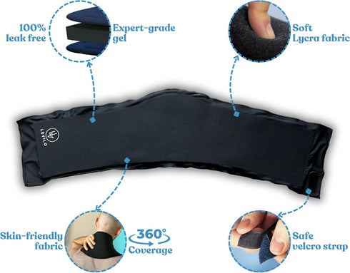 LEVILO Neck Ice Pack Wrap, Reusable Gel for Neck & Shoulders, Hot or Cold Compress for Pain Relief, Swelling,
