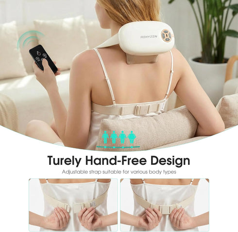 Rexyzen 2026 4D Cordless Neck Massager with Heat for Pain Relief Deep Tissue, Kneading Massage Tools with Remote