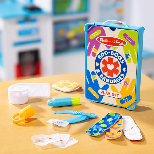 Set 3+ Melissa & Doug Boo-Boos & Bandages Reusable First Aid Pretend Play for Ages - FSC Certified