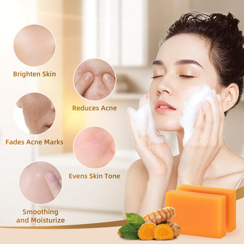 Kojic Acid Turmeric Soap Bar - Dark Spot Remover for Face, Even Skin Tone, Moisturizing & Nourishing Natural