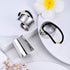 Yaomiao 3 Pieces Metal Circle Hair Cuff - Elastic Hair Band Ties for Women Girls, 3 Styles, Silver