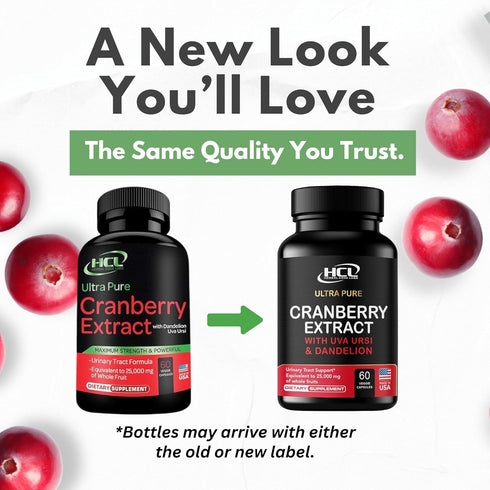 Cranberry Extract Pills - Super Strength 50:1 Whole Fruit Concentrate for Natural UTI Support, Kidney Cleanse