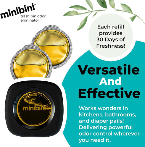 Flint MiniBini Odor Eliminating Device, 30 Day Deodorizer with Fresh Lemon Scent for Kitchen, Bathroom, Garbage Can