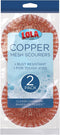 Lola Products Copper Mesh Scourer, Heavy Duty Cleaning Pads, 2 Pack, Odor Free & Rust Proof