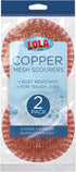 Lola Products Copper Mesh Scourer, Heavy Duty Cleaning Pads, 2 Pack, Odor Free & Rust Proof