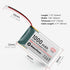 MakerFocus 4pcs 3.7V Lithium Rechargeable Battery - JST1.25 Connector, 1000mAh with Protection Board