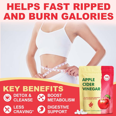 Yerhove Immune, 120 Apple Cider Vinegar Capsules with Mother, ACV Pills Supplements with Organic Cayenne Pepper