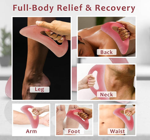 RAAFI Large Body Gua Sha Tool for Cellulite Removal, Lymphatic Drainage and Muscle Relaxation - Easy Grip Gua Sha Body