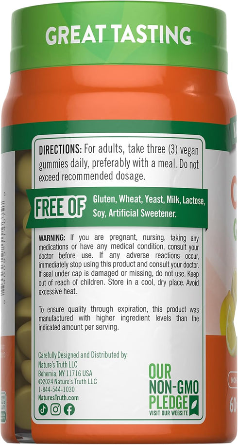 Gummies 60 count Immune Nature's Truth Vitamin C with Zinc for Adults | | Support | Vegan, Non GMO & Gluten Free