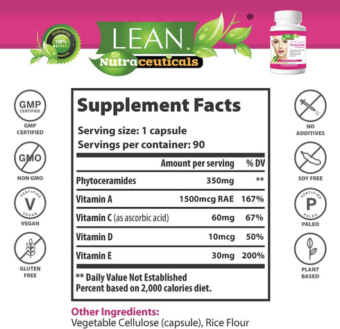 Skin Care Phytoceramides 90 Day Hydration Focus Super Ceramide Supplements for Women and Men, 90 Capsules