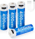 insziii 4100mWh Rechargeable Lithium AA Batteries 4 Pack, 1.5V USB Double A Lithium-ion