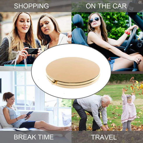 Magnifying Compact Mirror for Purses, 2x 1x Magnification, Folding Mini Pocket Travel Makeup Mirror