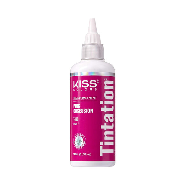 Red by Kiss Tintation Semi Permanent Hair Color with Aloe Vera, Argan Oil, Olive Oil, Collagen & Keratin (Pink