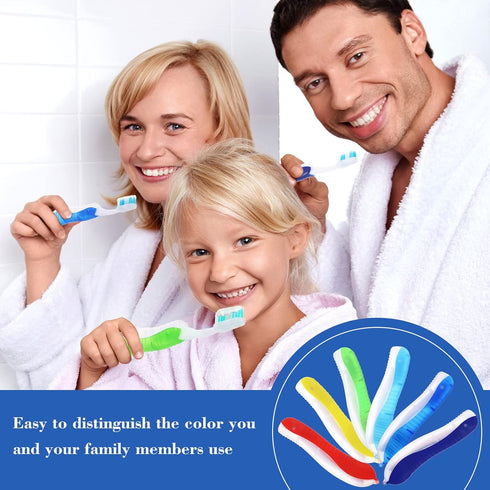 Zopeal 6 Pieces Travel Folding Toothbrush, Portable Built-in Cover, Multi Color Collapsible for Hiking, Camping, Daily