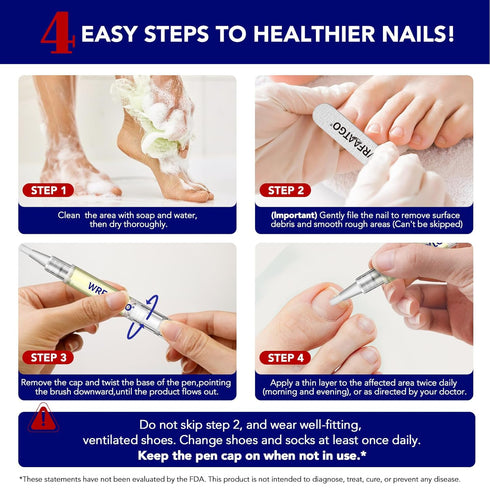 WRFAATGO 25% 4PCS Toenail Fungus Pen, Toenail Fungus Treatment Extra Strength, Undecylenic Acid for Fingernails