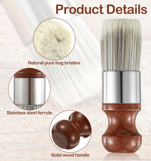 Thrymme 5.3 Inch Furniture Salve Brush, Leather Salve Brush for Furniture with Ergonomic Handle